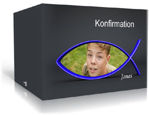 konfirmationskarte Fischsymbol